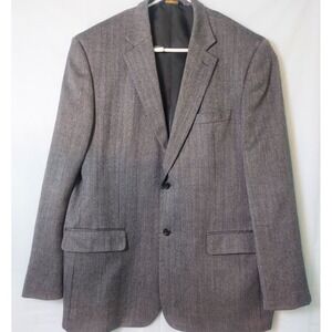 Joseph & Feiss Gold Mens 46 Long Lambs Wool Herringbone Blazer Sport Coat Jacket